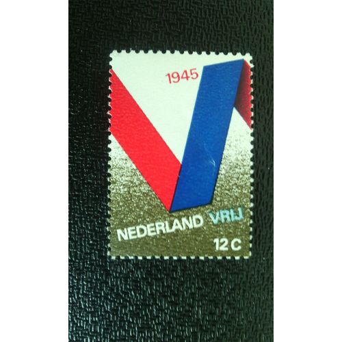 Timbre Pays-Bas ( Hollande ) Yt 913 Ruban De Drapeau Formant La Lettre "V" 1970