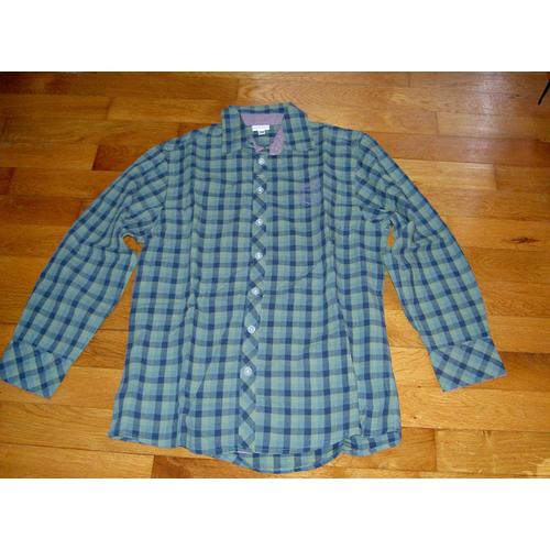 Chemise Verte À Carreaux Verts Clairs Verts Foncés Motif Violet Home Made Soda Vertbaudet Taille 14 Ans