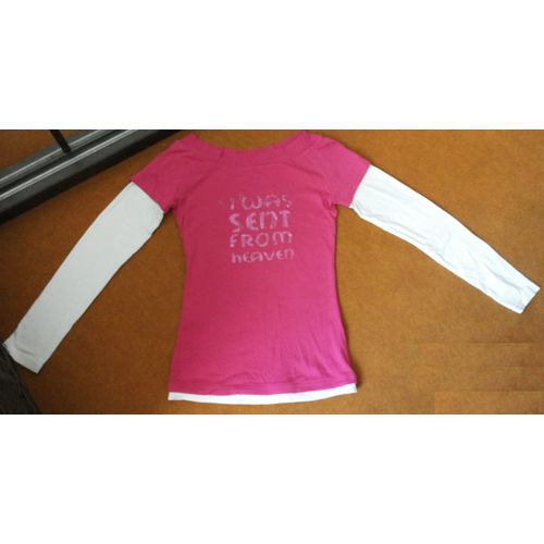 T-Shirt Clockhouse Coton S Rose