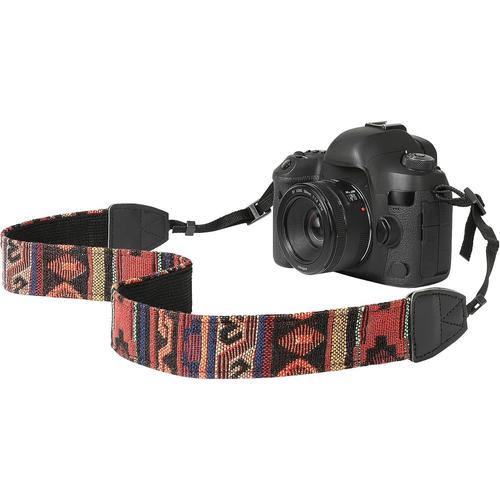 Sangle pour Caméra, Ceinture de Cou en Toile de Coton Tressée avec Bandoulière Réglable pour Tous Les Appareils Photo Numériques DSLR Canon, Fuji, Nikon, Olympus, Pentax, Sony, Orange Foncé