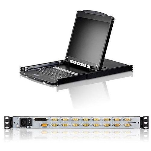 ATEN Slideaway CL5816N - Console KVM avec commutateur KVM - 16 ports - PS/2, USB - 19" - rack-montable - 1280 x 1024 @ 75 Hz - 1U