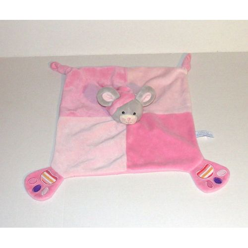 Doudou Souris Gipsy Gris Rose Empreinte Peluche Souris Marionnette