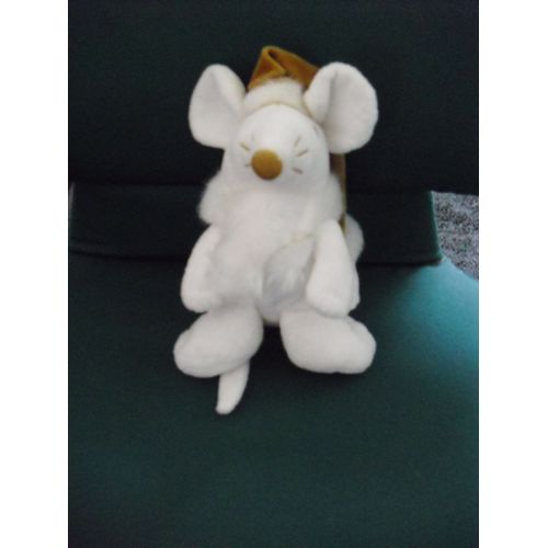 Doudou Souris Assise Bonnet Marron 20 Cm
