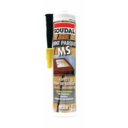 Mastic-colle MS polymère - pour parquet et pont de bateau - noir - MS SOUDAL