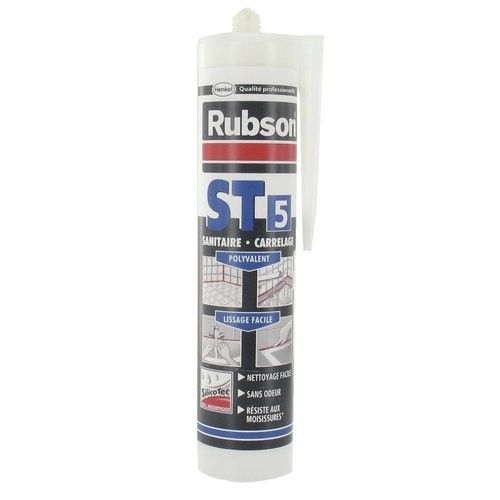 Mastic silicone sanitaire - blanc - 300 ml - ST 5 - silicotec RUBSON
