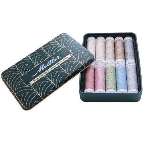 Coffret De 10 Bobines De 100m De Fil Seralon - Édition Anniversaire De Luxe - Mettler Vert