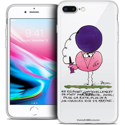 Caseink - Caseink Coque Housse Etui Pour Apple Iphone 8 Plus (5.5 ) [Licence Officielle Collector Les Shadoks® Design En Essayant - Souple - Ultra Fin - Imprimé En France]