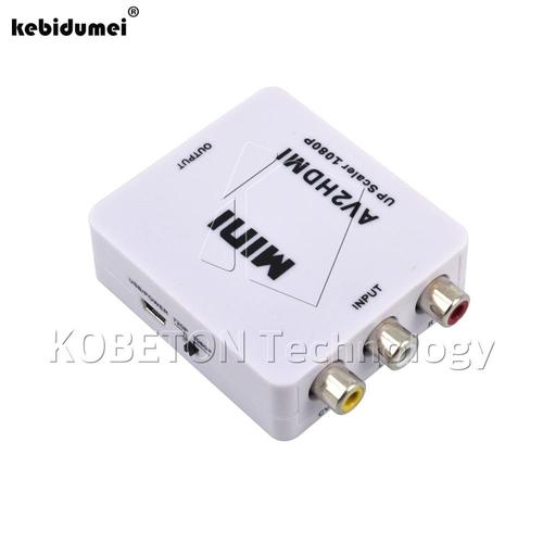Kebidumei Nouvelle Mini AV Mâle à HDMI Femelle Converter AV2HDMI RCA Composite vidéo signaux audio à HDMI signaux AV2HDMI Convertisseur