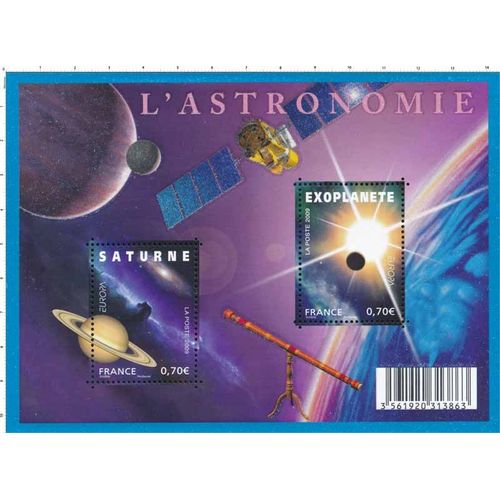L'astronomie. Bloc De 2 Timbres