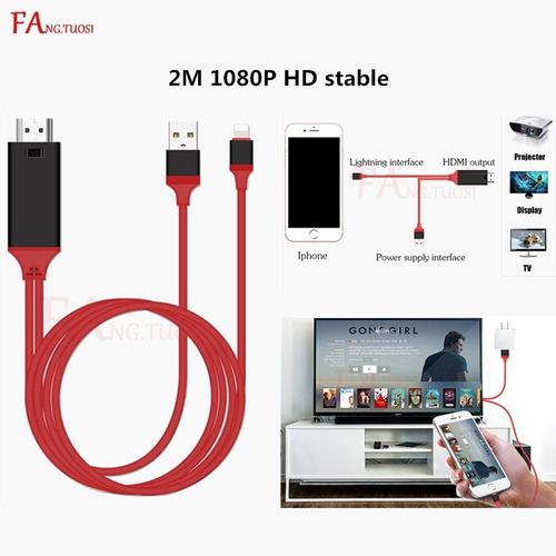FANGTUOSI 1080 P HDMI Audio Adaptateur Smart Converter Câble pour iPhone 7 6 S 8 X JOUER Câble Pour La Foudre à HDMI Adaptateur USB câble