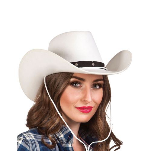 Chapeau Cowboy Blanc Adulte Taille Unique