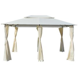 Tonnelle Avec Rideaux 4 X 3 M Blanc