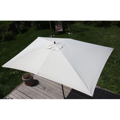 Parasol En Bois, Parasol De Jardin Florida, Parasol De Marché, Rectangulaire 2x3m   Crème