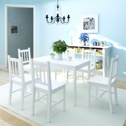 Jeu De Salle À Manger 7 Pcs Pinède Blanc