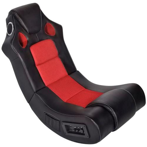 Fauteuil À Bascule À Enceinte Noir Et Rouge Similicuir