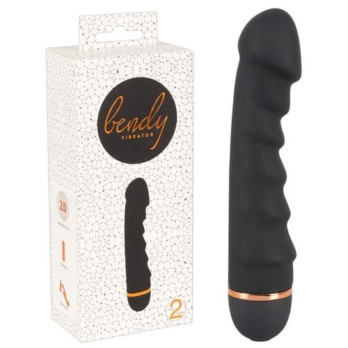 Vibromasseur Flexible En Silicone Bendy Ripple - 20 Vitesses - 16.5cm D3.3cm Noir