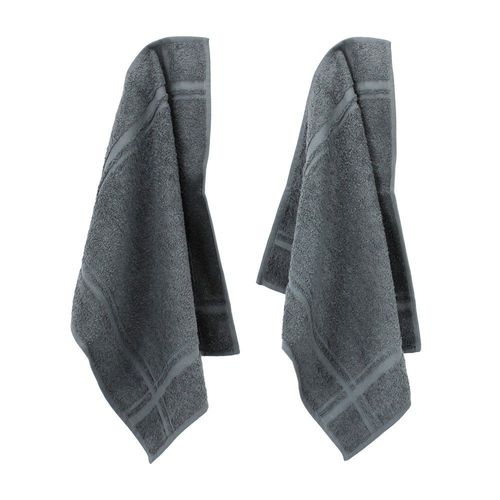 Lot De 2 Torchons De Cuisine 50x50 Cm Éponge Pure Kitchen Terry Gris