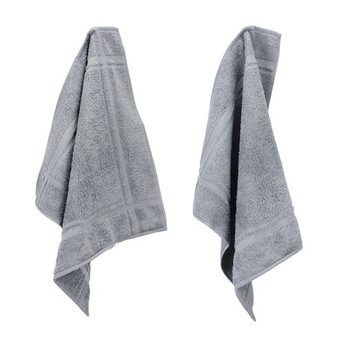 Lot De 2 Torchons De Cuisine 50x50 Cm Éponge Pure Kitchen Terry Argent