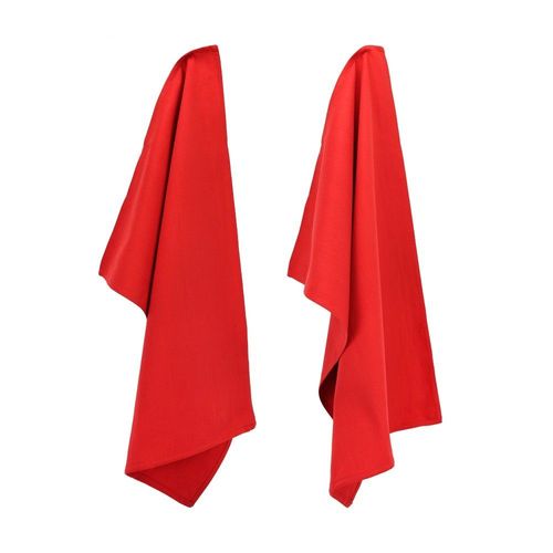 Lot De 2 Torchons De Cuisine 50x70 Cm Toile Pure Kitchen Tea Towel Rouge