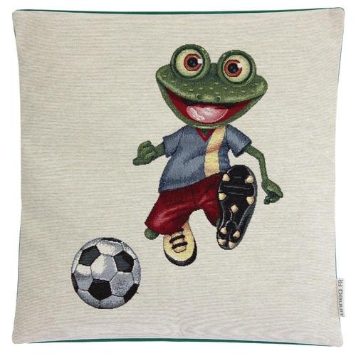 Housse De Coussin 45x45 Cm Grazie Grenouille Footballeuse Polycoton Acrylique