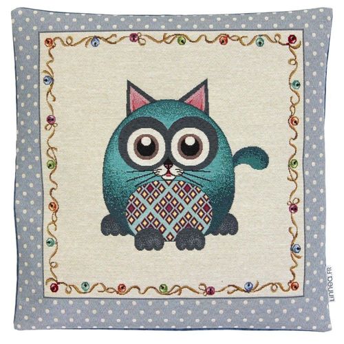 Housse De Coussin 45x45 Cm Tasso Chat Polycoton Acrylique