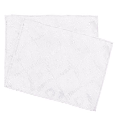Lot De 2 Sets De Table 35x45 Cm Jacquard 100% Polyester Brunch Blanc