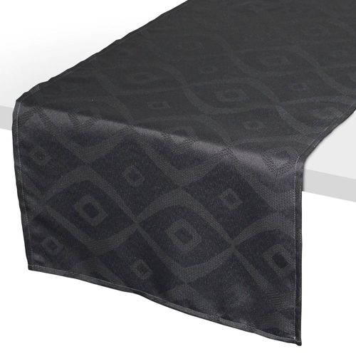 Chemin De Table 45x150 Cm Jacquard 100% Polyester Brunch Anthracite