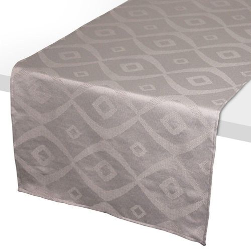 Chemin De Table 45x150 Cm Jacquard 100% Polyester Brunch Taupe