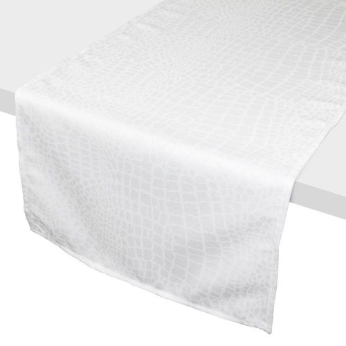 Chemin De Table 45x150 Cm Jacquard 100% Polyester Lounge Blanc