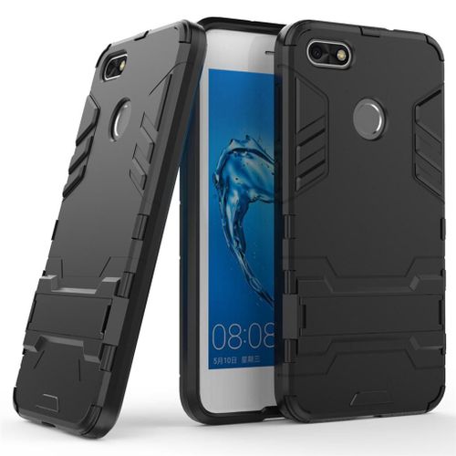 Huawei Y6 Pro 2017 Coque, Saturcase Hybride 2 En 1 [Pc & Silicone] Double Couche Pare-Chocs Protecteur Arrière Coque Housse Étui Avec Béquille Pour Huawei Y6 Pro 2017 / Huawei P9 Lite Mini (Noir)