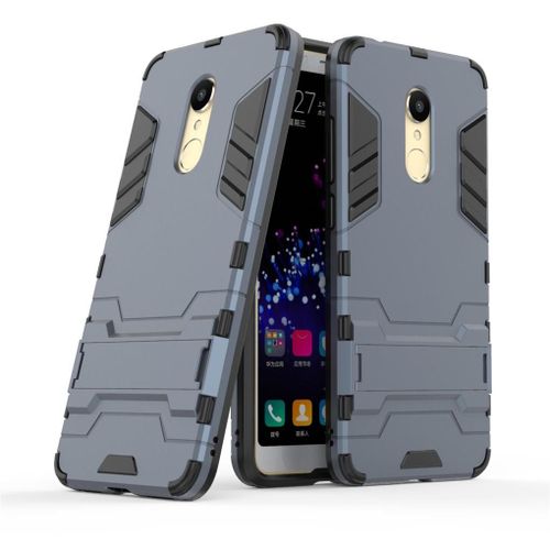 Xiaomi Redmi 5 Coque, Saturcase Hybride 2 En 1 [Pc & Silicone] Double Couche Pare-Chocs Protecteur Arrière Coque Housse Étui Avec Béquille Pour Xiaomi Redmi 5 (Bleu Marine)