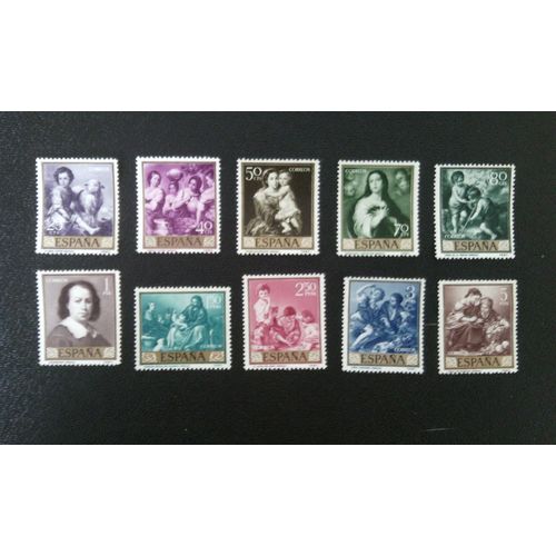 Timbre Espagne Yt 955 A 964 Séries: Peintres 1960