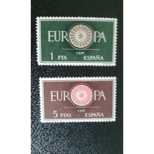 Timbre Espagne Yt 975 - 76 Séries: Europa (C.E.P.T.) 1960 - Roue 1960