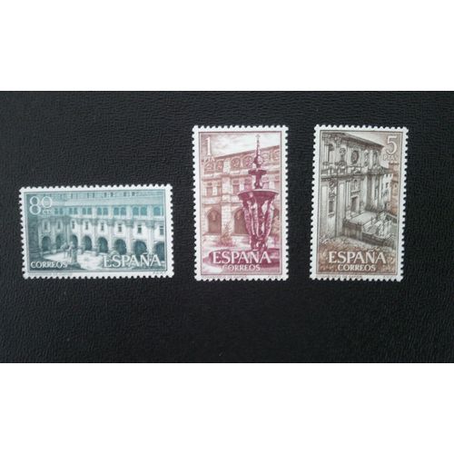 Timbre Espagne Yt 999 A 1001 Séries: Monastères 1960