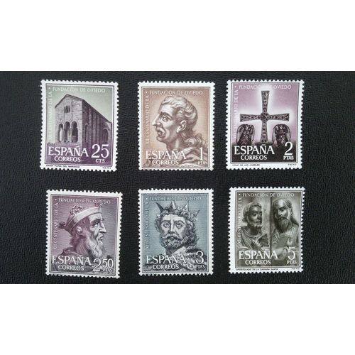 Timbre Espagne Yt 1067 A 1072 Séries: Anniversaire De La Fondation D'oviedo 1961