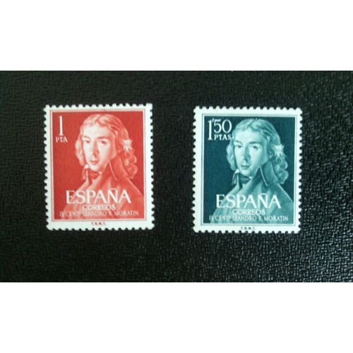 Timbre Espagne Yt 1005 - 06 2e Centenaire De Naissance De Leandro Fernández De Moratín 1961