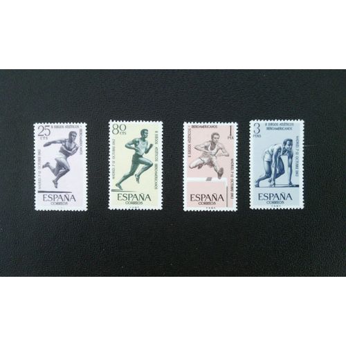 Timbre Espagne Yt 1121 A 1124 Séries: Jeux Latino-Américains D'athlétisme 1962