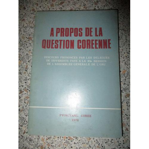 Aprpos De La Question Coreenne