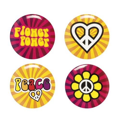 4 Pins Hippie Flower Power Taille Unique