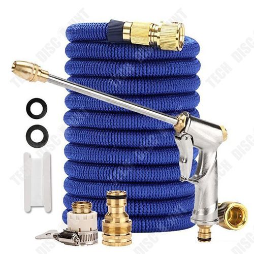 TD® Tuyau d'arrosage flexible 45m bleu avec lance Tuyau d'arrosage extensible Tuyau d'arrosage extensible Tuyau d'arrosage extensibl