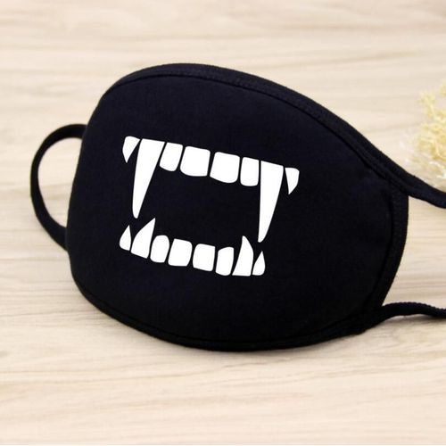 Dents Vampire Masque Zip Bouche Nez Visage Anti Poussière Protection Style Asiatique Japonais Coréen Chinois Harajuku Rock Punk Grunge - Haute Qualité