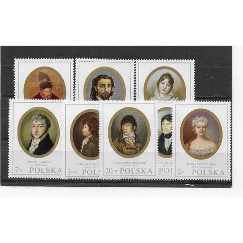 Pologne 1970 : Portraits De Personnages Polonais - Série Entière De 8 Timbres Neufs **