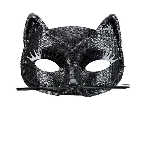 Loup Chat À Sequins Noir Adulte - 80908 - Taille Unique - Port 0¿