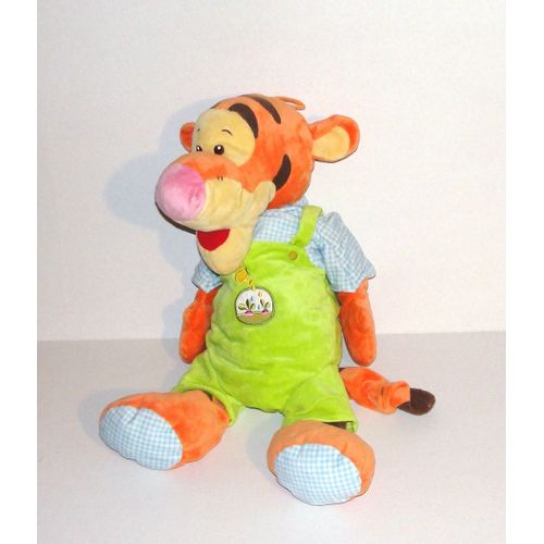 Tigrou Salopette Verte Brodé Jardin Et Arrosoir Doudou Peluche Range Pyjama Nicotoy 52cm