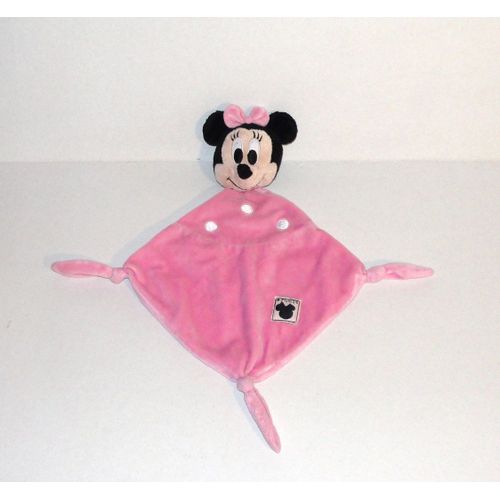 Doudou Minnie Plat Mouchoir Rose Avec Ecusson Minnie Peluche Simba 38cm