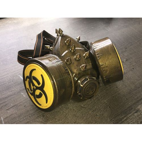 Masque À Gaz Cyber-Gothique Pics Antivirus Cosplay Post Apocalyptique Militaire Airsoft Protection Bouche Nez Caoutchouc. Accessoire Déguisement
