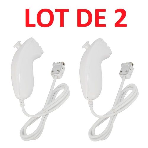 2 X Nunchuck Manette Pour Nintendo Wii Et Wii U - Blanc