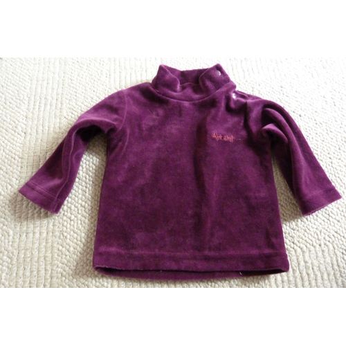 Sweat Alphabet Velours 3 Mois Violet