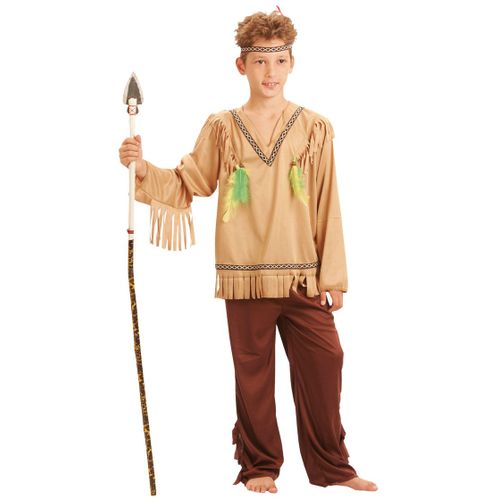 Déguisement Indien Franges Et Col V Garçon - Taille: M 7-9 Ans (120-130 Cm)
