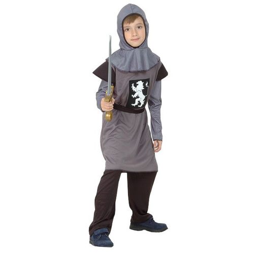 Déguisement Chevalier Médiéval Gris Garçon - Taille: S 4-6 Ans (110-120 Cm)